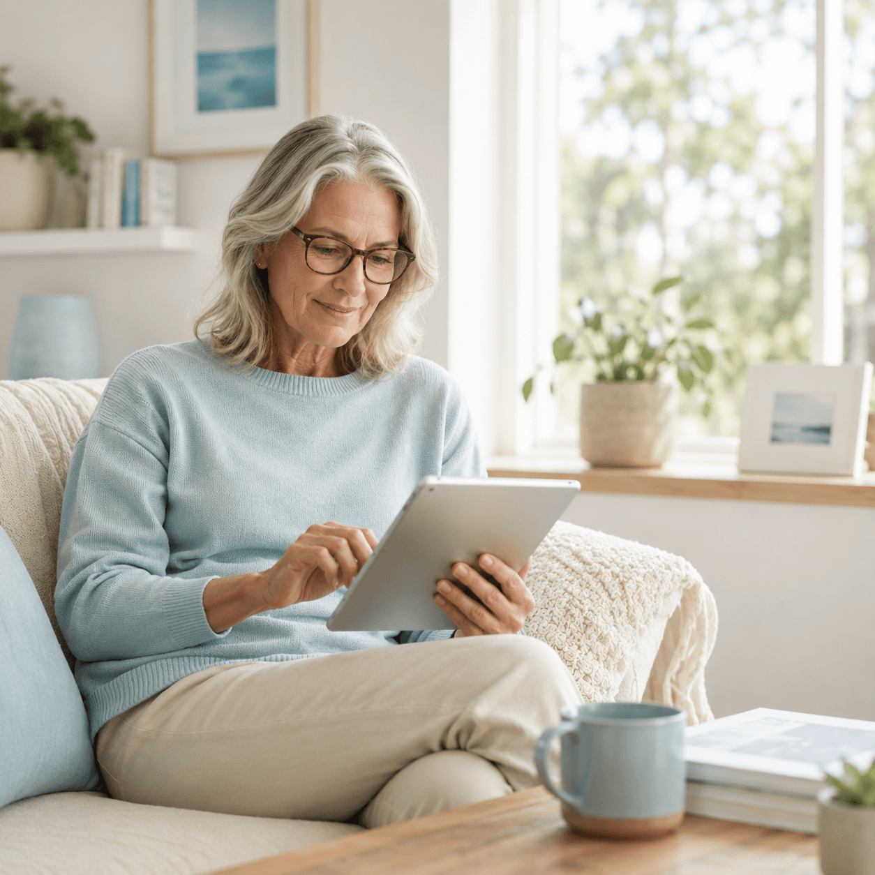 Patient reviewing treatment costs at home