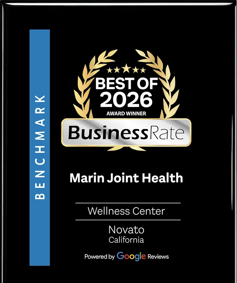 Best of 2026 BusinessRate award winner plaque for Marin Joint Health, Novato California